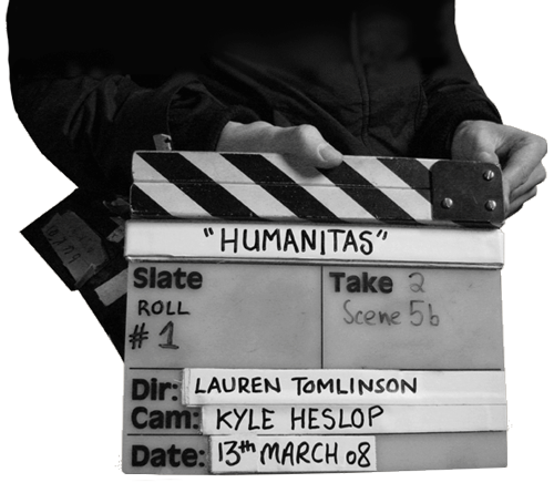 Take 2 Board from filming of Humanitas